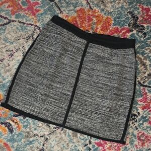 Ann Taylor Textured Black and Gray Mini Skirt